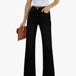 Elegant Black Wide Leg Jeans for Women